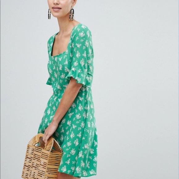 ASOS square neck ditsy floral dress - Picture 1 of 1